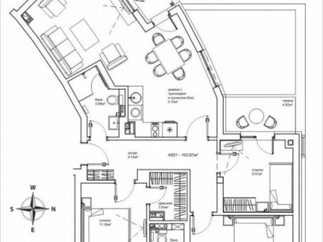 Четиристаен апартамент в Афродита парк Id 264 