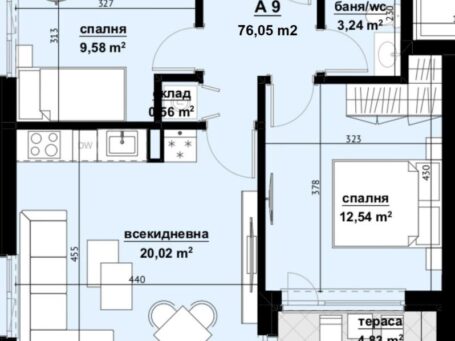 ID 556 Трехкомнатная квартира план